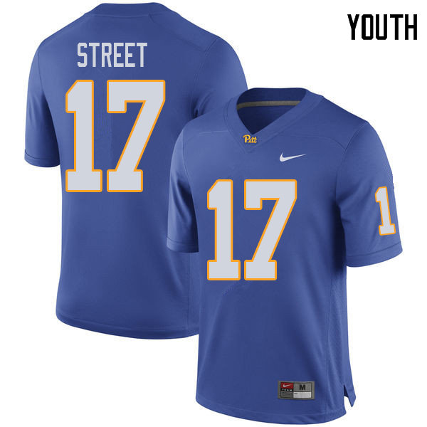 Youth #17 Darian Street Pittsburgh Panthers College Football Jerseys Sale-Royal